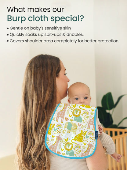 Polka Tots Pack of 10 Jungle Print Jumbo Newborn Gift Hamper Set - Multicolor