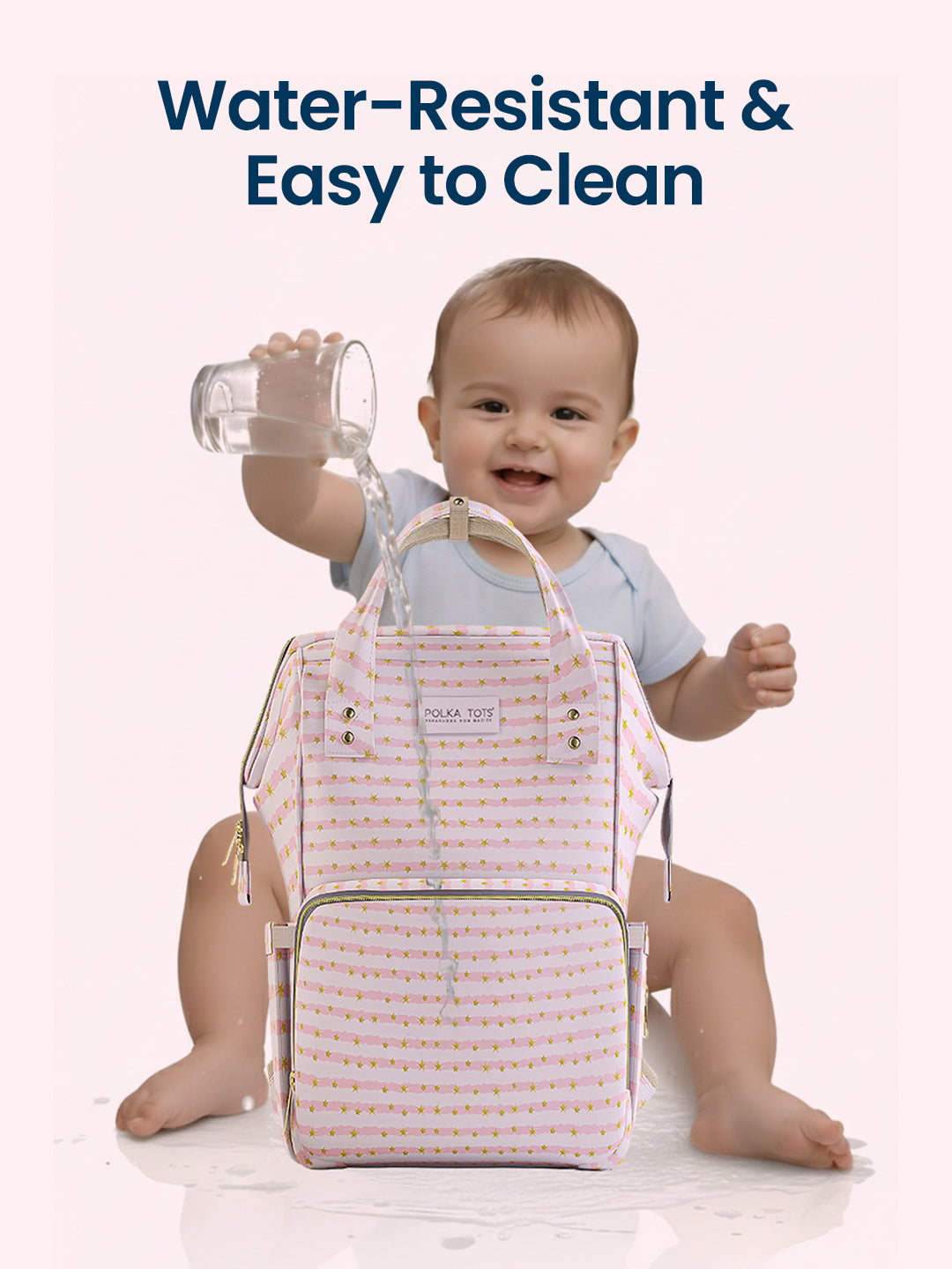 Multifunctional Premium Diaper Backpack Bag with Pouch | Star Print