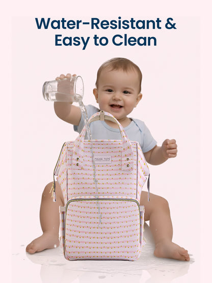 Multifunctional Premium Diaper Backpack Bag with Pouch | Star Print