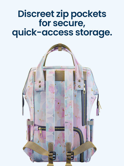 Multifunctional Premium Diaper Backpack Bag with Pouch | Tie-Dye Print