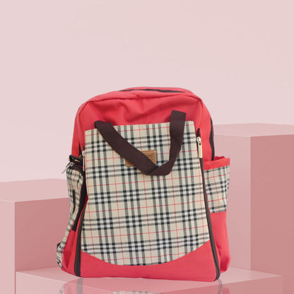Classic 3 Way Carry Mom Bag-Red