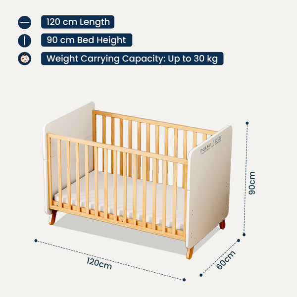 Polka Tots 3-in-1 GrowNest Adjustable Cot