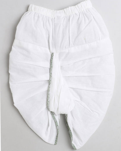 Polka Tots Dhoti Kurta Set for Boys 100% Super Soft Cotton Traditional Ethnic Wear For Kids - Green