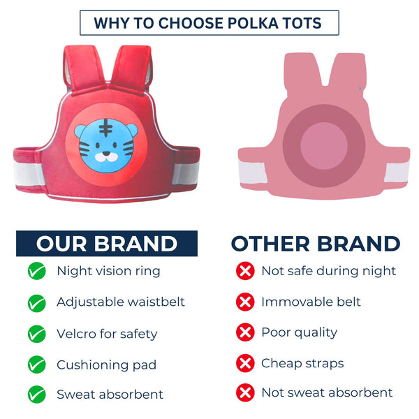 Baby Safety Travel Belt, Two Wheeler Baby Carrier for Kids Red Color (Cat)