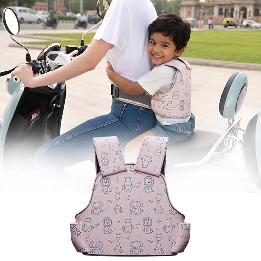 Baby Safety Travel Belt, Two Wheeler Baby Carrier for Kids (Jungle)