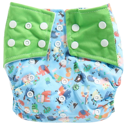 Polka Tots Reusable Cloth Diaper Buy Online Waterproof Adjustable Baby Diaper - Blue/Green