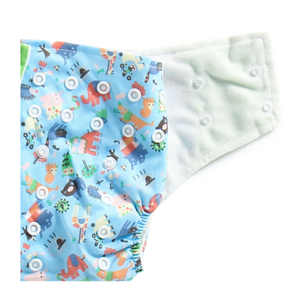 Polka Tots Reusable Cloth Diaper Buy Online Waterproof Adjustable Baby Diaper - Blue/Green