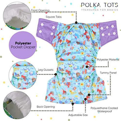 Polka Tots Reusable Cloth Diaper Buy Online Waterproof Adjustable Baby Diaper - Violet