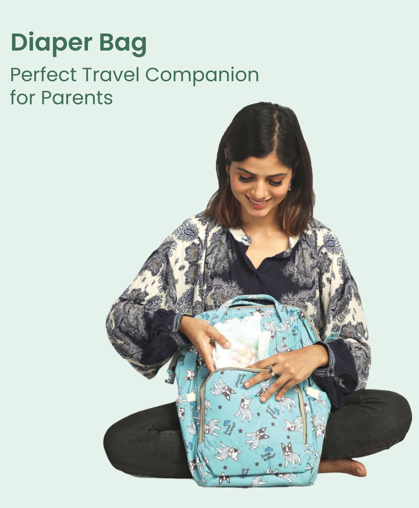 Premium 17+ Pockets Multifunctional Diaper Bag with Changing Mat – Bulldog