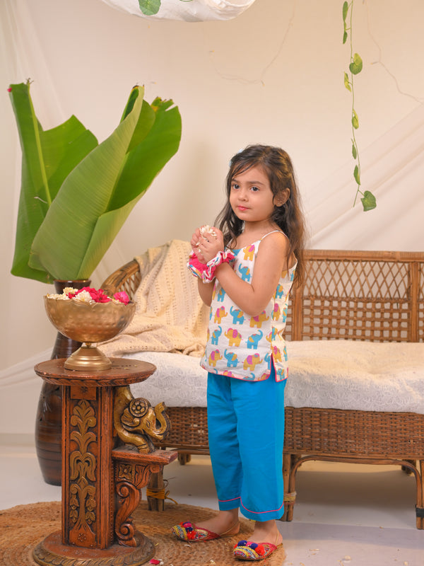 Polka Tots Girls Spaghetti & Bottom Set- Multicolour