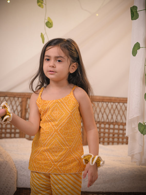 Polka Tots Girls Spaghetti & Bottom Set- Multicolour