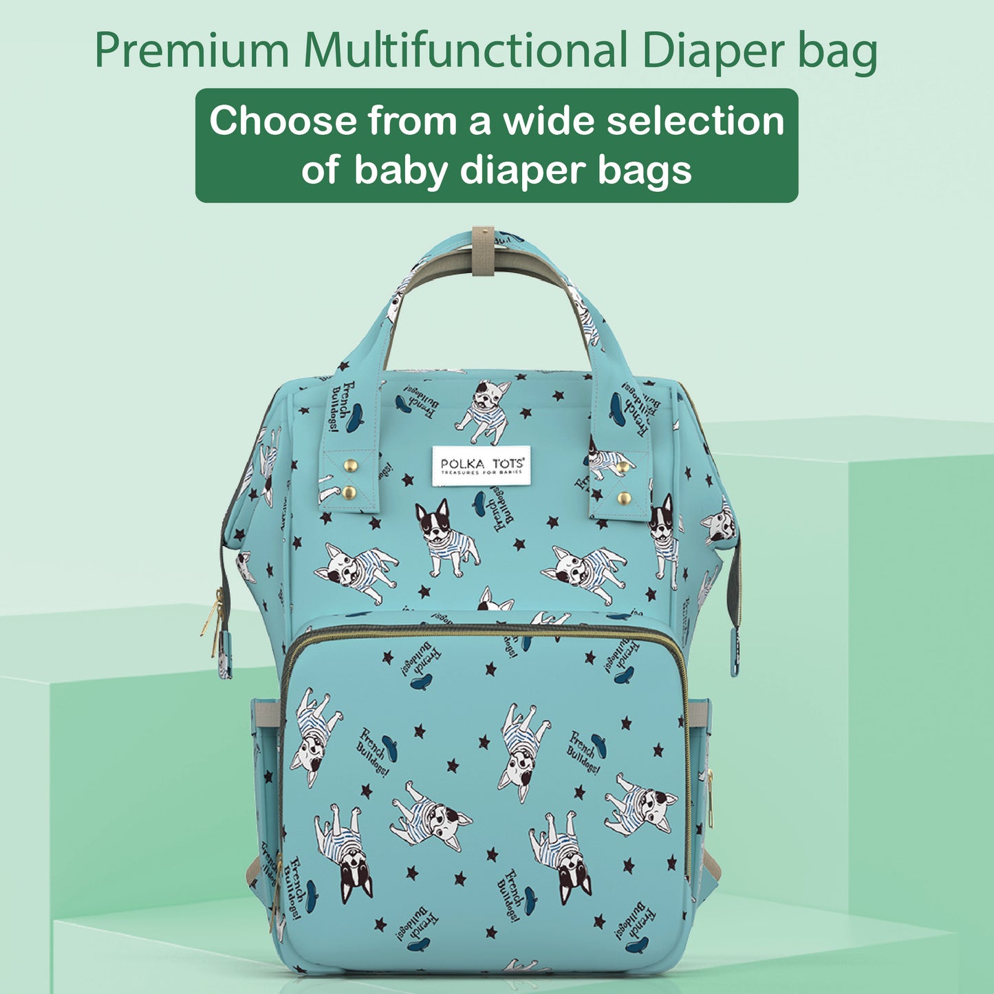 Premium 17+ Pockets Multifuncational Mothers  Diaper Bag-  Bulldog