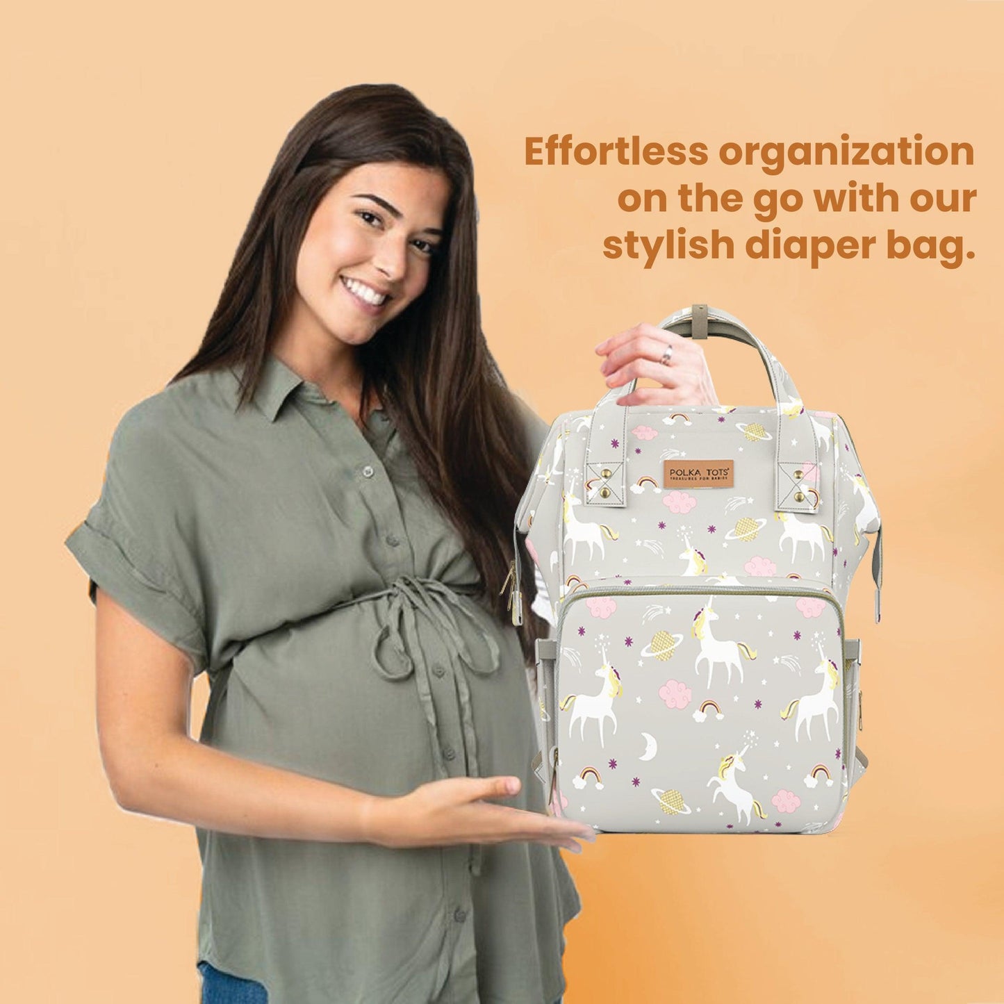 Premium 17+ Pockets Multifuncational Mothers  Diaper Bag- Unicorn