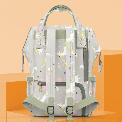 Premium 17+ Pockets Multifuncational Mothers  Diaper Bag- Unicorn