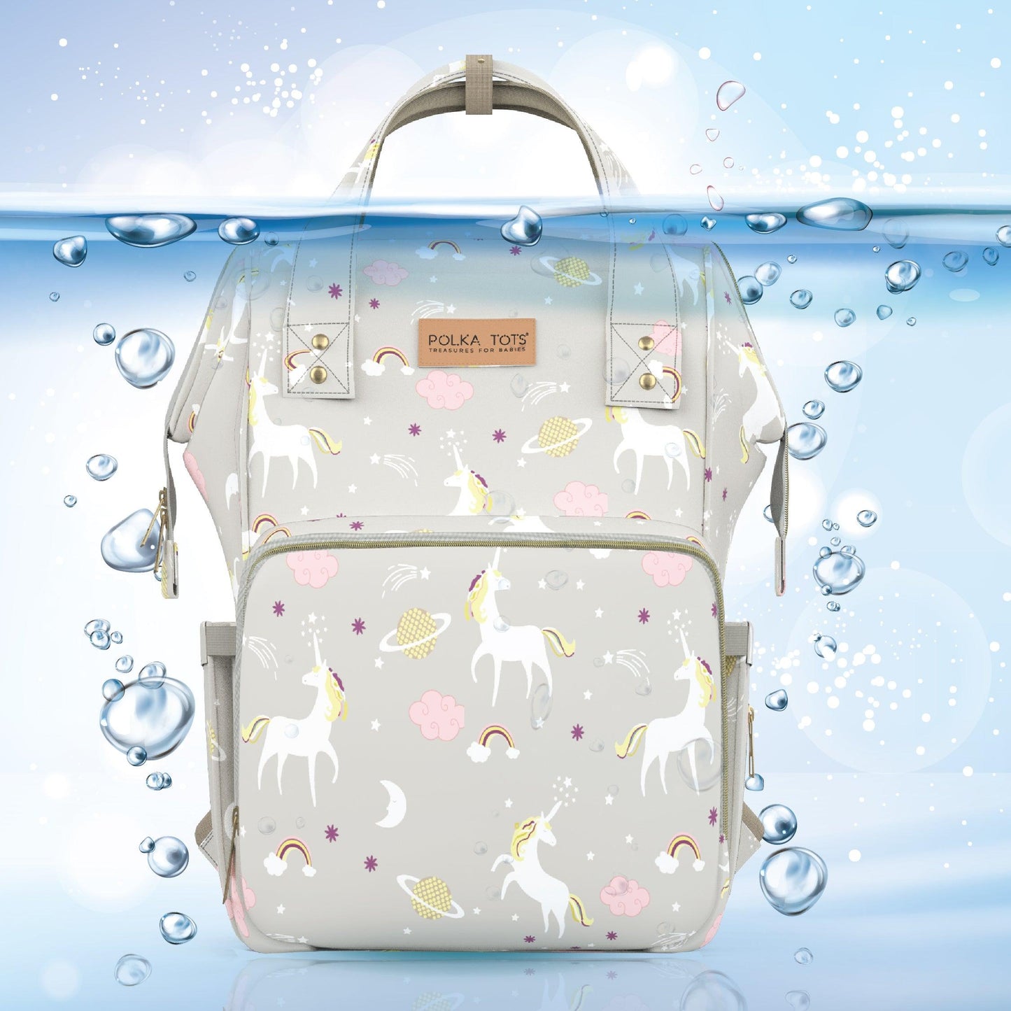 Premium 17+ Pockets Multifuncational Mothers  Diaper Bag- Unicorn