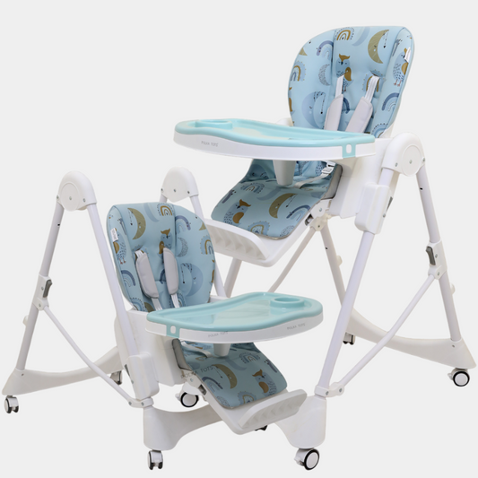 Polka Tots ChicChow Chariot 16 positions Rainbow Design High Chair - ( Blue )