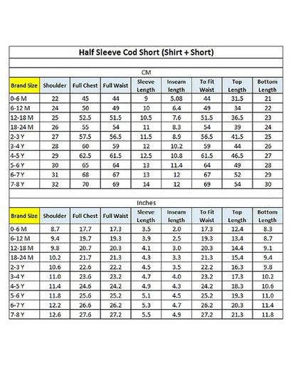 Polka Tots Half Sleeves Brush print Co-ords - Brown