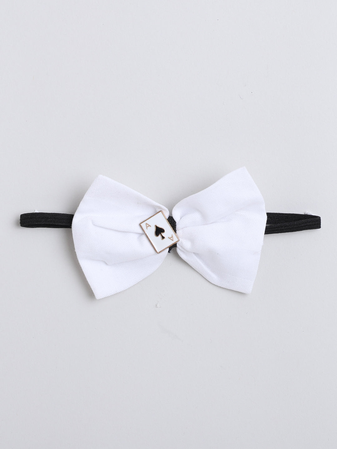 Polka Tots Full Sleeves Cotton Shirt with Bow Tie - Navy