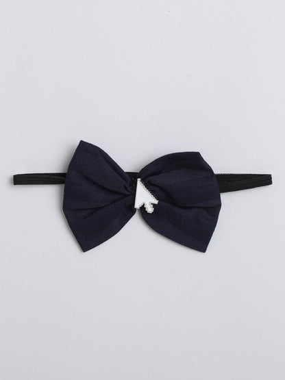 Polka Tots Full Sleeves Cotton Shirt with Bow Tie - White