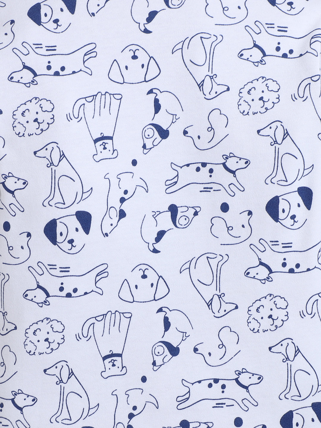 Polka Tots Full Sleeve Puppy Print Co-ord Joggers - White