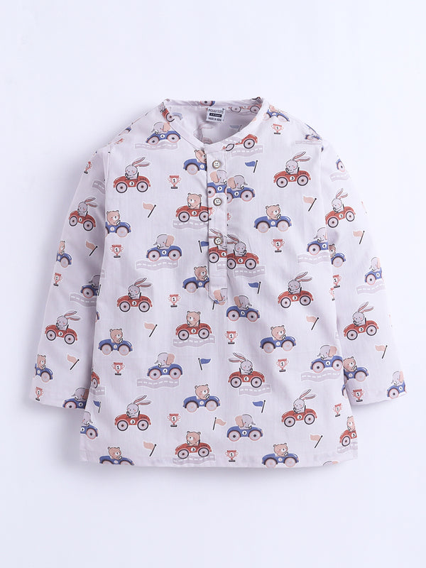 Polka Tots  Little Champions Club print Night wear Kurta Pajama