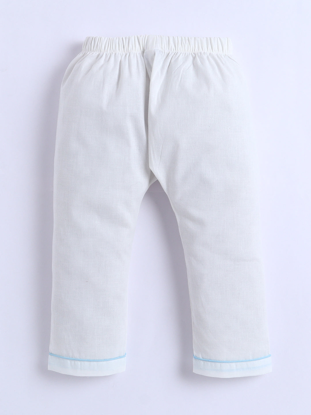 Polka Tots Full-Sleeves Bunny Patch Pocket  Jhabla and Pant Set- Blue