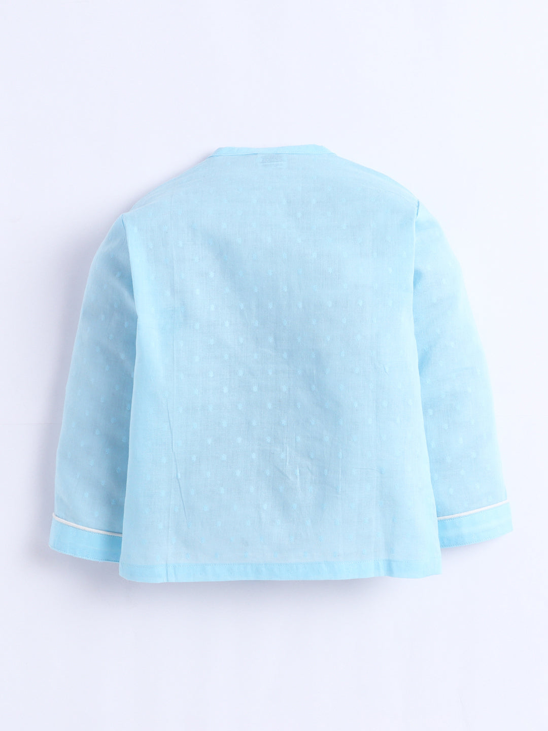 Polka Tots Full-Sleeves Bunny Patch Pocket  Jhabla and Pant Set- Blue