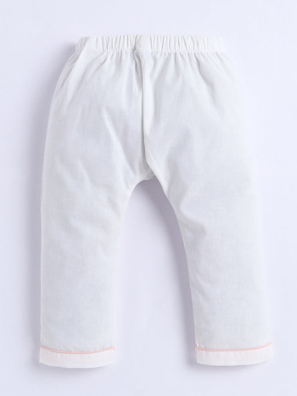 Polka Tots Tiny Teddy Pleated Jhabla & Pant Set – Blush Pink