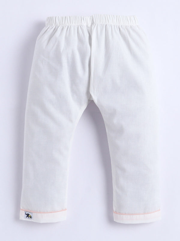 Polka Tots Tiny Teddy Pleated Jhabla & Pant Set – Blush Pink