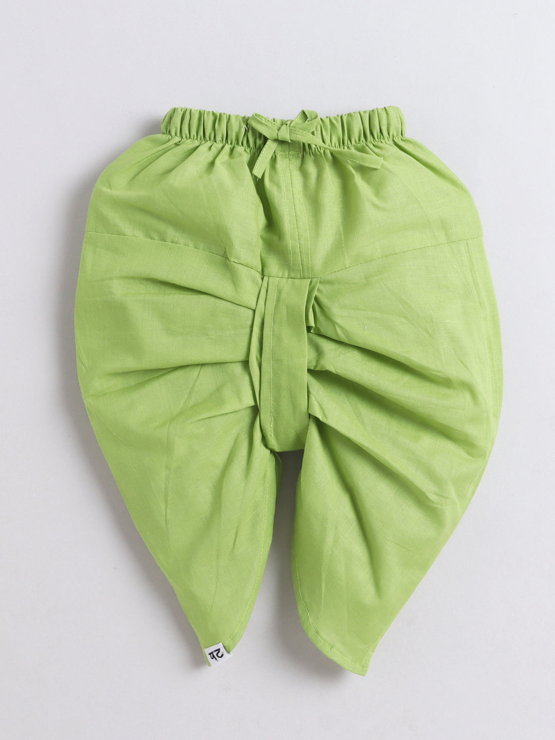 Polka Tots Full Sleeve Angrakha Top With Dhoti - Green