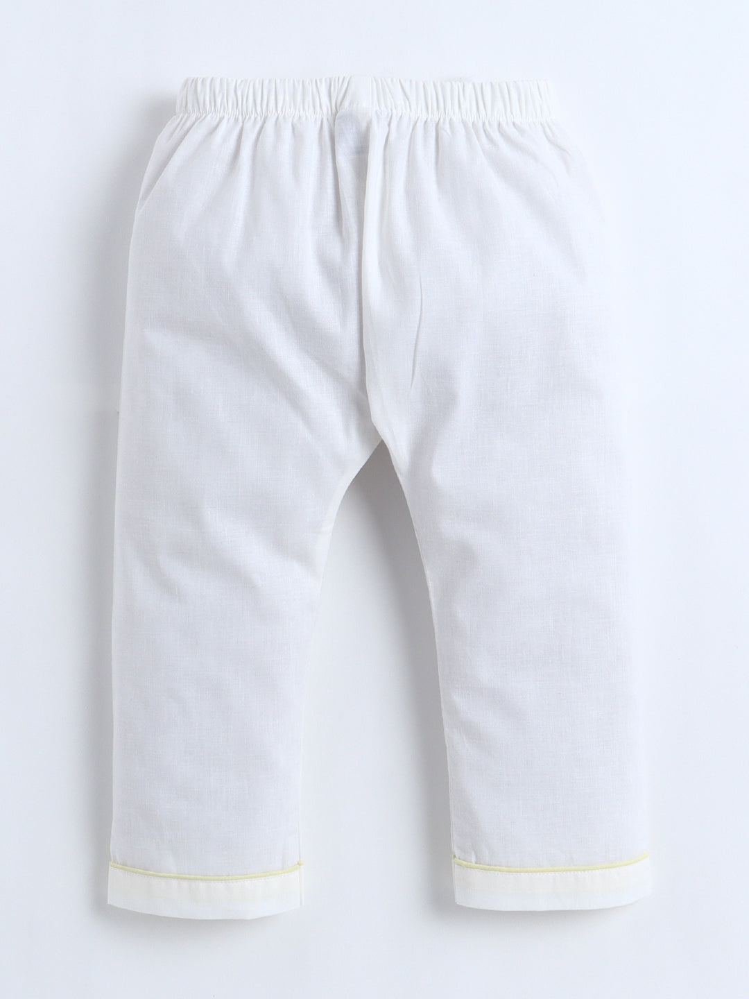 Polka Tots Full-Sleeves Bear Patch Pocket Pleated Jhabla & Pant Set – Yellow