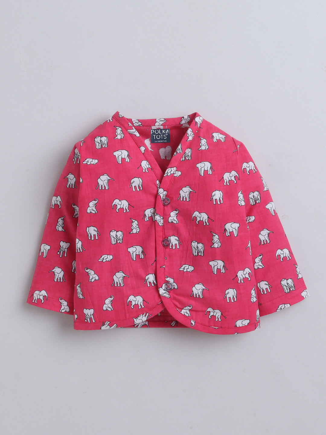 Polka Tots Soft Muslin Cotton Pack of 3 full  Sleeves Baby Jhablas -multicolor