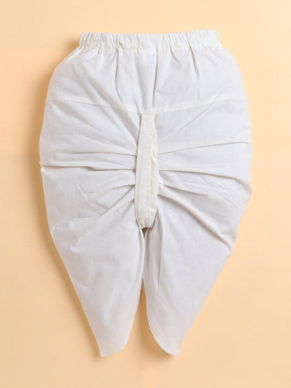 Polka Tots Cotton Full Sleeve Elephant Print Angrakha Top With Dhoti - Multicolor