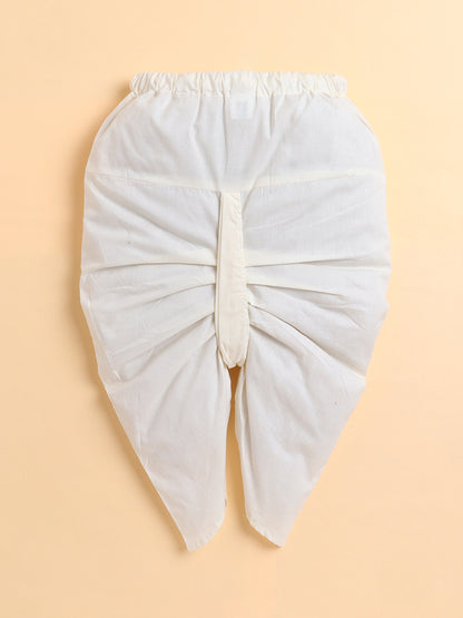 Polka Tots Cotton Full Sleeve Elephant Print Angrakha Top With Dhoti - Pink