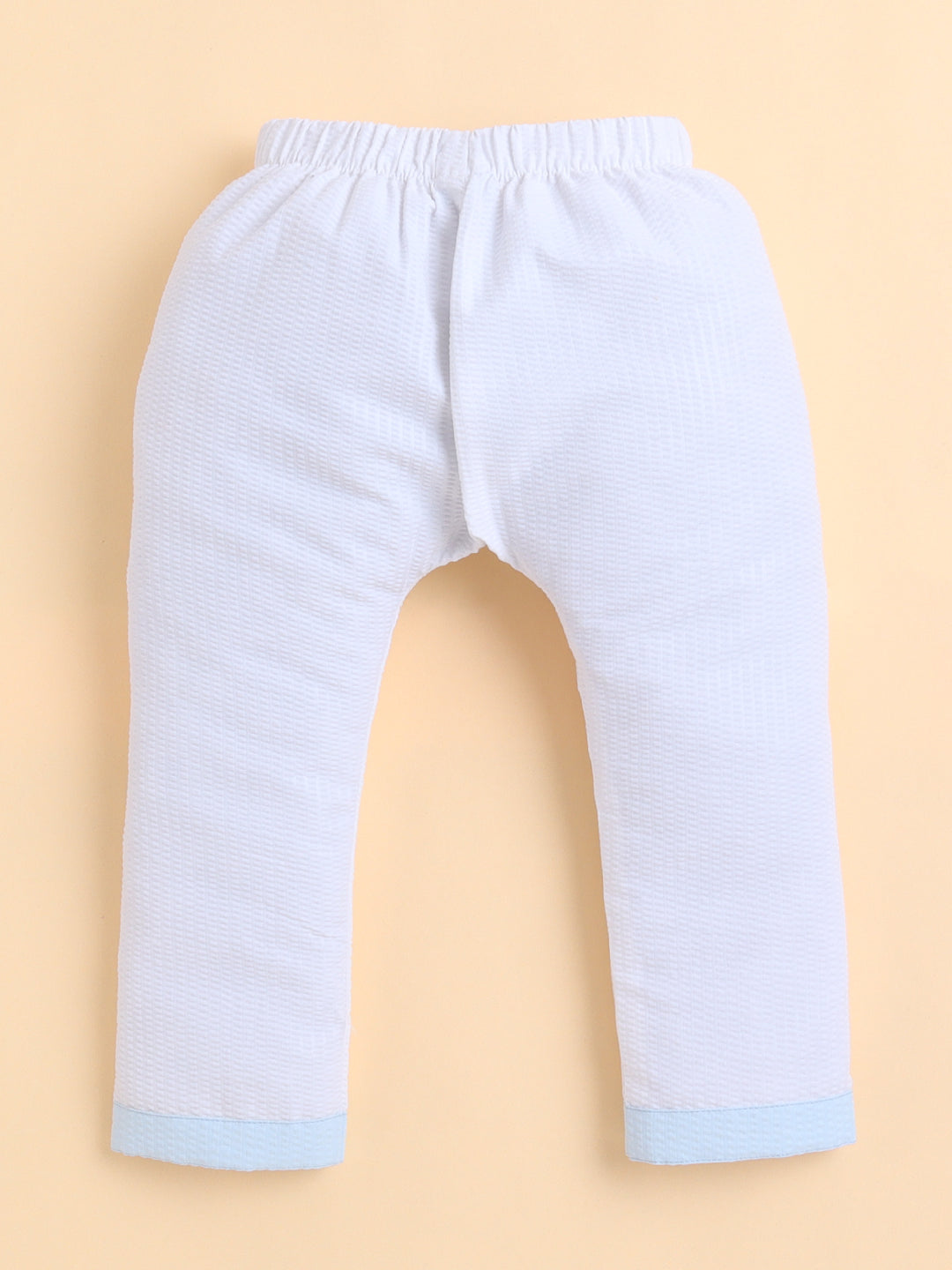 Polka Tots Full-Sleeves Bunny Patch Pocket  Jhabla and Pant Set- Blue