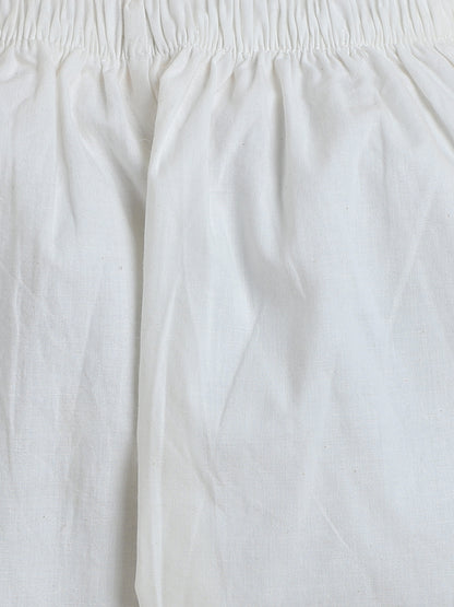 Polka Tots Full Sleeve Animal Safari Print Ethnic Kurta Pyjama Set - Cream