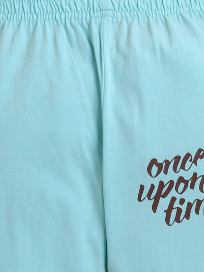 Polka Tots Full sleeve My Prince Print Night suit - Blue