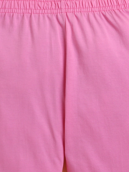 Polka Tots Full sleeve Cute Angel Print Night suit - Pink