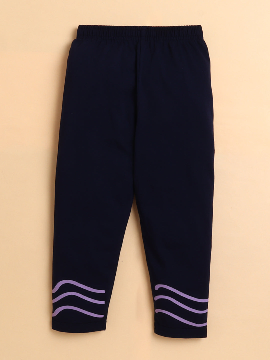 Polka Tots Full sleeve Fish print Night suit - Lavender