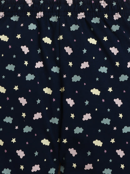 Polka Tots Full sleeve Unicorn Print Night suit - Lavender