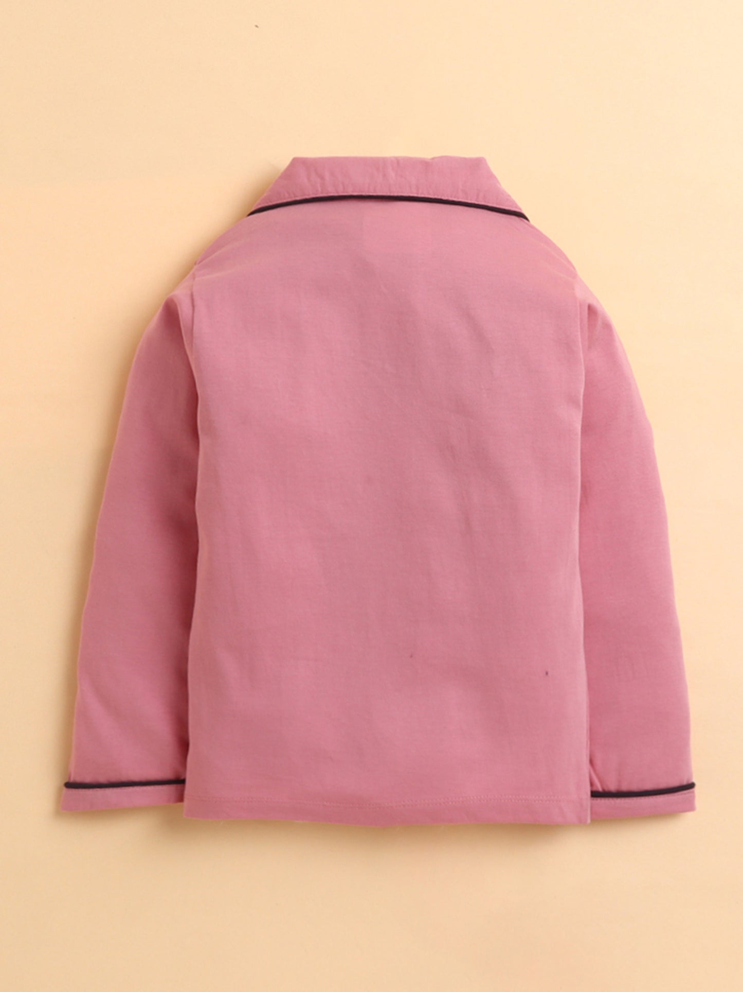 Polka Tots Full sleeve Little Swan Print Night suit - Peach