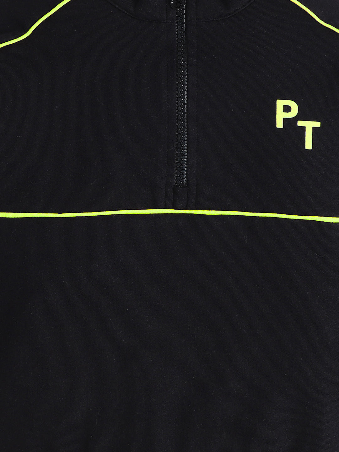 Polka Tots Full Sleeve Neon Piping “Cool Kids Club” Sweatshirt & Co-ord Jogger Set – Black