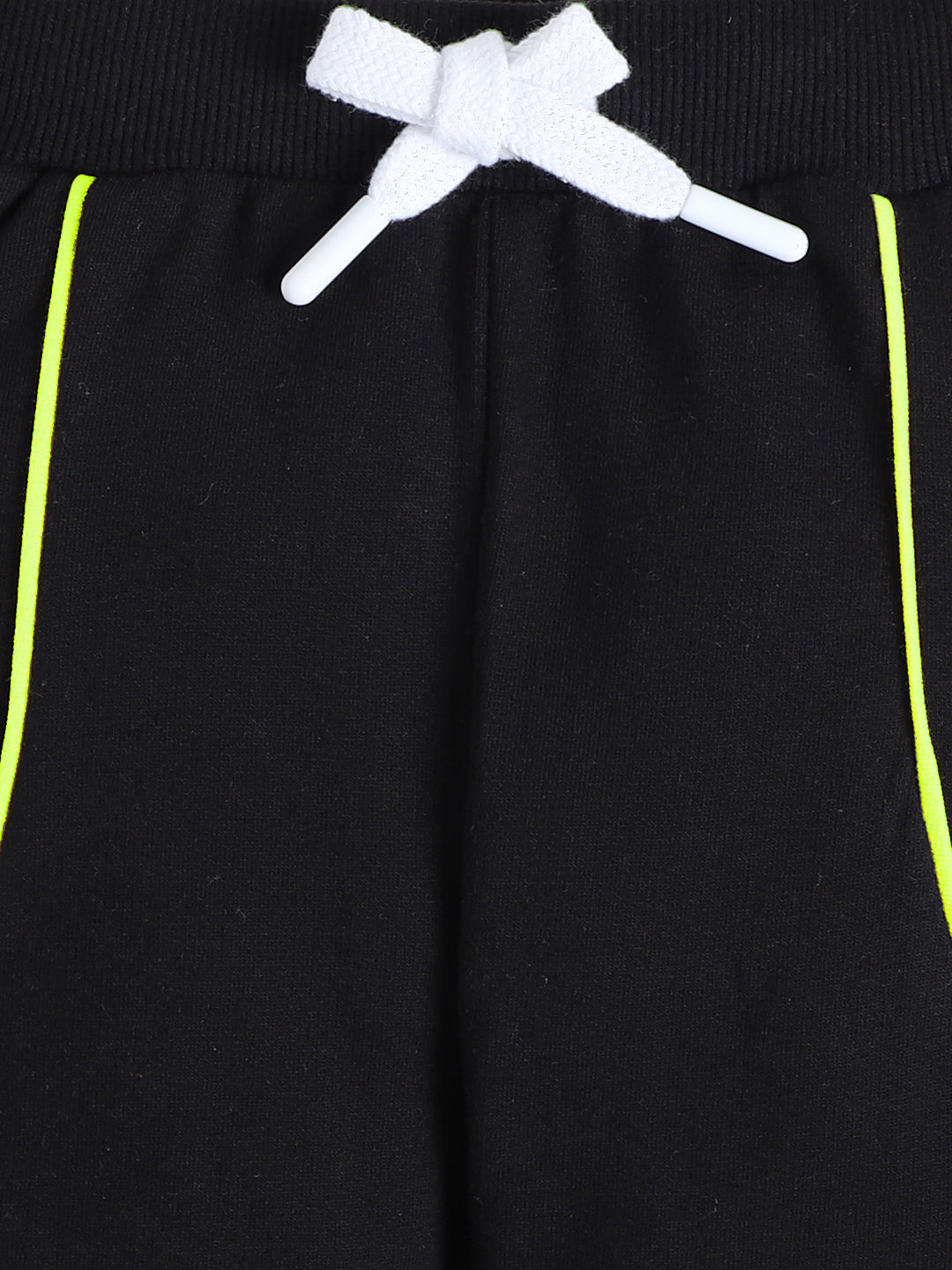 Polka Tots Full Sleeve Neon Piping “Cool Kids Club” Sweatshirt & Co-ord Jogger Set – Black