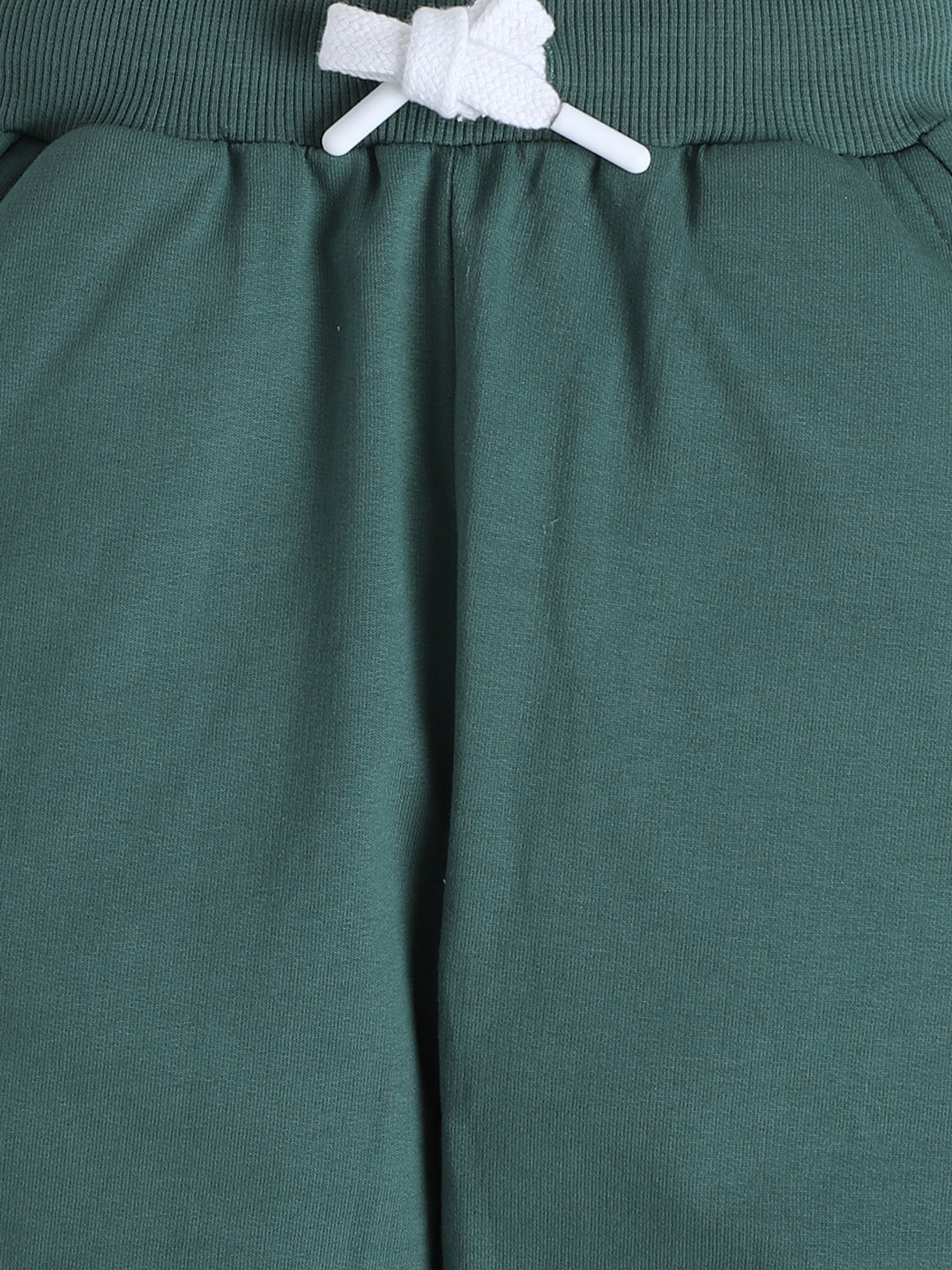 Polka Tots Full sleeve Colorblock Sweatshirt & Co-ord Jogger Set - Green