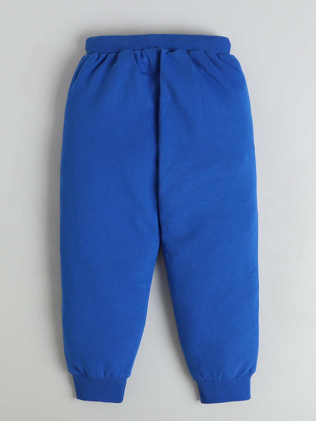 Polka Tots Full sleeve Rainbow Stripe Hooded Zip-Up Sweatshirt & Co-ord Jogger Set - Royal Blue