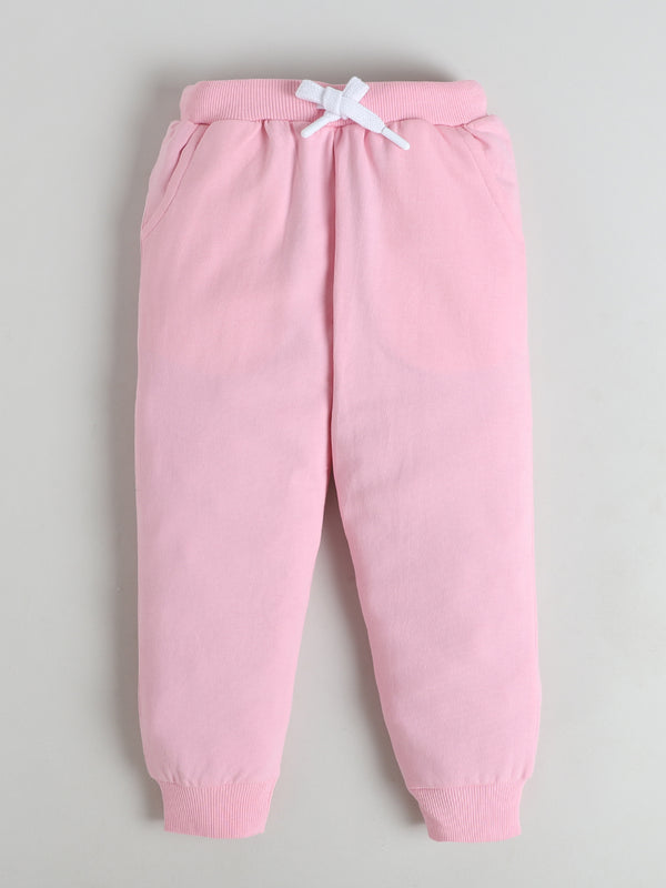 Polka Tots Full sleeve 'You've Got This' Hooded Co-ord Jogger Set - Pink & Blue