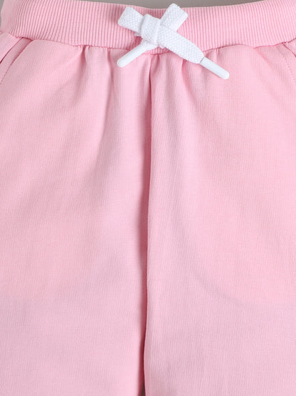 Polka Tots Full sleeve 'You've Got This' Hooded Sweatshirt & Co-ord Jogger Set - Pink & Blue