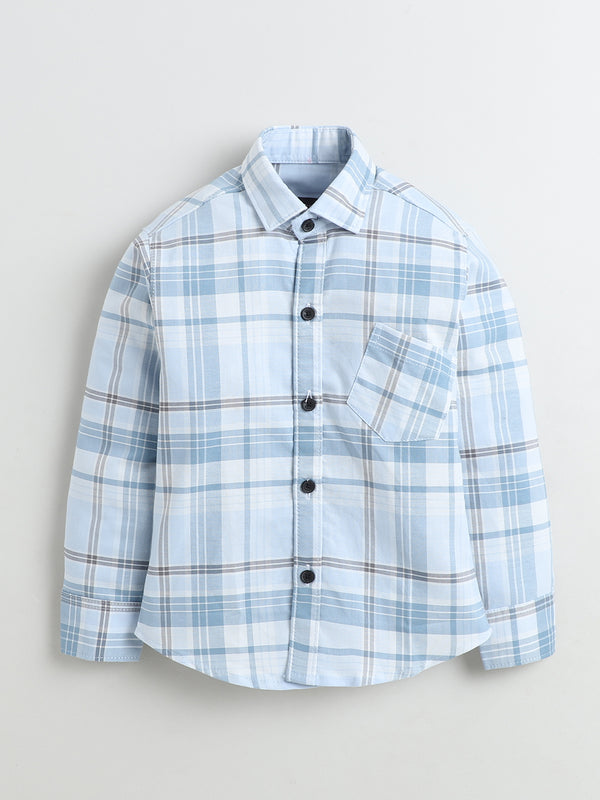 Polka Tots Full Sleeves Cool Dude print Shirt - Blue