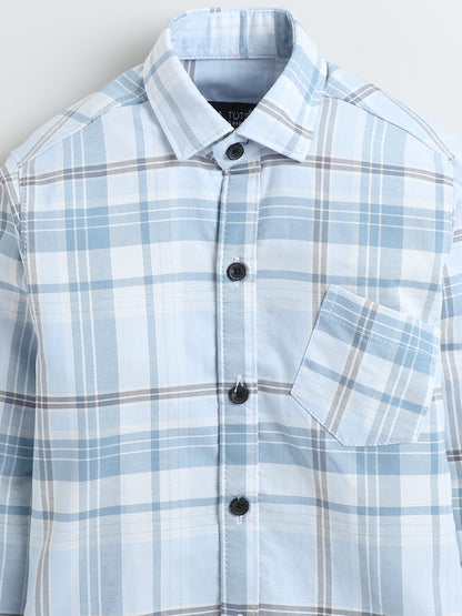 Polka Tots Full Sleeves Cool Dude print Shirt - Blue