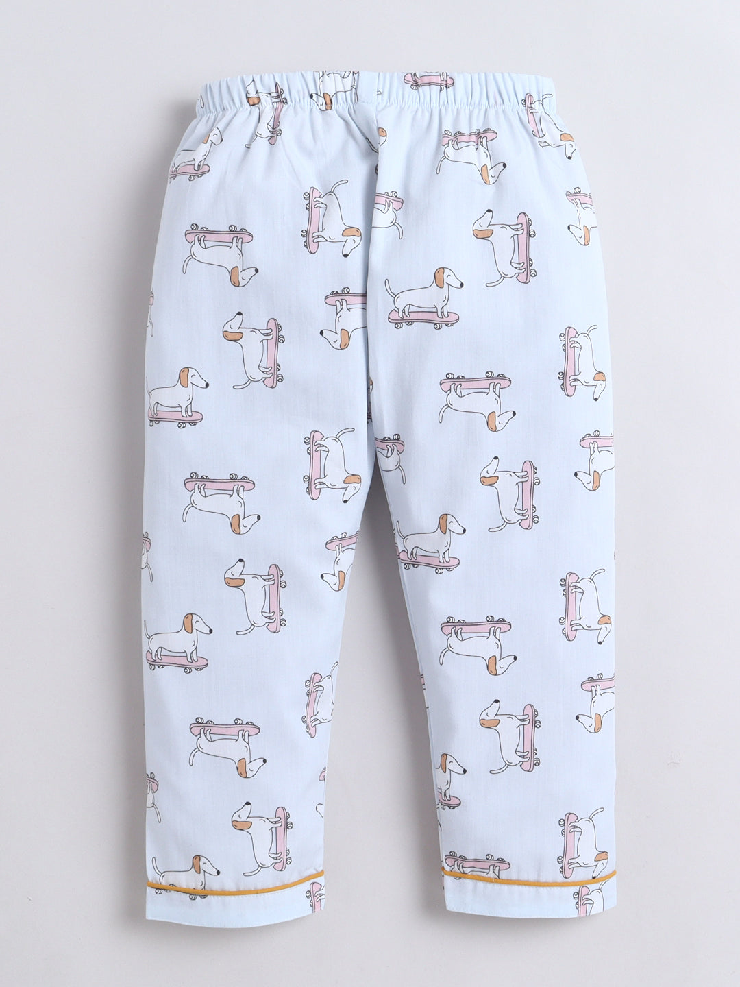 Polka Tots Full sleeve Dog Print Night suit - Blue